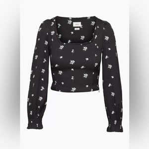 NWOT Aritzia Wilfred Breathless Blouse – Wide Neckline, Long Sleeve, XS